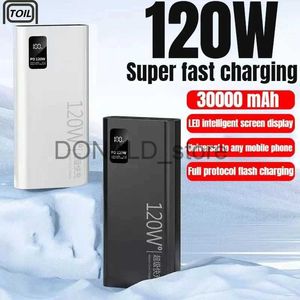 Mobiele telefoon Power Banks Power Bank 120W Supersnel opladen 30000 mAh met 100% ultragroot voor mobiele voeding voor Samsung Apple Huawei Universeel J231220