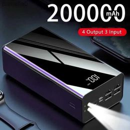 Banques d'alimentation pour téléphone portable Power Bank 200000mAh portable charge rapide PowerBank 100000 mAh 4 USB PoverBank chargeur de batterie externe adapté pour Mi 9 iPhoneC24320