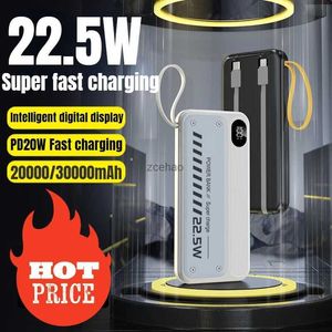 Mobiele telefoon Power Banks Power Bank 20000 mAh 30000 mAh met 22,5 W PD Snel opladen Powerbank Draagbare batterijlader voor 14 13 12 Pro Max