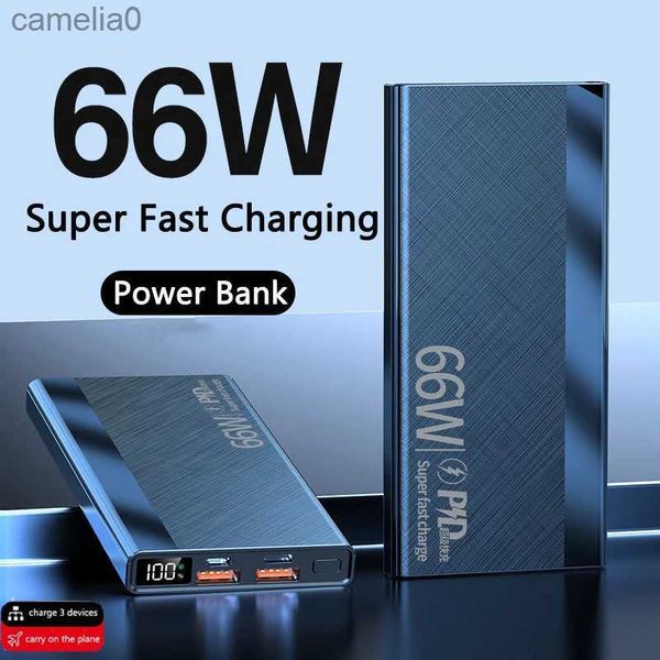 Bancos de energía para teléfonos celulares Power Bank 30000mAh 66W carga rápida adecuada para iPhone 13 14 Pro Huawei Samsung PD 20W cargador de batería externo PowerBankC24320