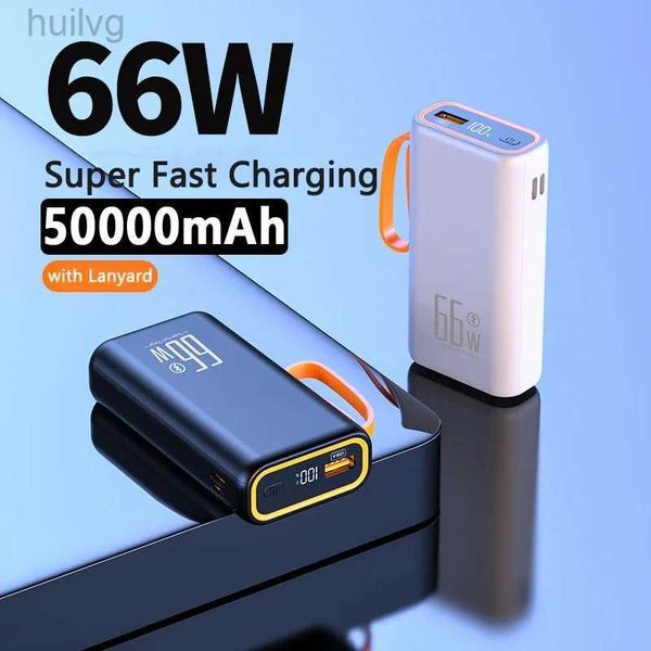 Power Banks Power Bank 50000MAH 66W CARGA SUPER RÁPIDA CARGA DE BATEY EXTERNO PARA HUAWEI MATE40 P50 iPhone 14 13 PowerBank portátil 2443