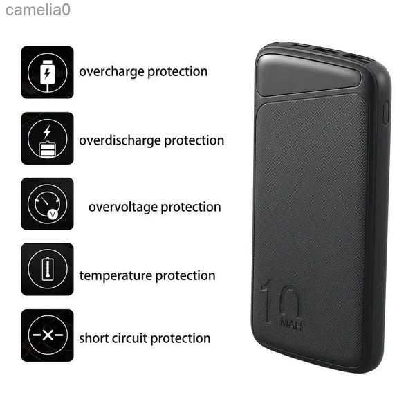 Bancos de energía para teléfonos celulares PowerBank 10000mAh Cargador portátil Powerbank USB Tipo C Carga PowerBank 10000mAh Batería externa para iPhoneC24320