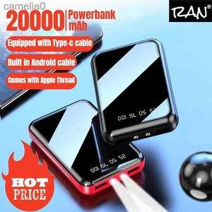 Teléfono celular Power Banks PowerBank 20000mAh LED pantalla digital flash batería externa adecuada para iPhone 12 13 Promax pantalla espejo portátil PowerBankC24320