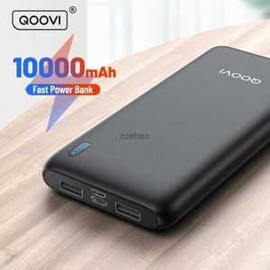 Power Bank для сотового телефона QOOVI 10000 мАч Power Bank Ультратонкое портативное зарядное устройство для 13 Samsung Huawei Внешний аккумулятор 10000 мАч PowerBank