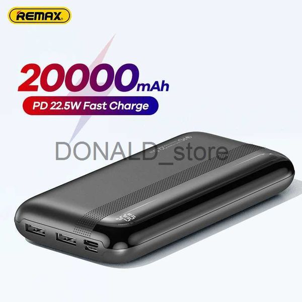 Banques d'alimentation pour téléphone portable Remax 22.5W Power Bank 20000mAh Portable Charge rapide Powerbank Type-C PD20W Qucik Charge Poverbank chargeur de batterie externe J231220