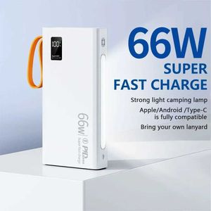 Banques d'alimentation du téléphone portable Le nouveau pack de mobile de chargement rapide 30000mAH 66W Ultra Fast Charging est équipé de son propre câble de charge.J240428