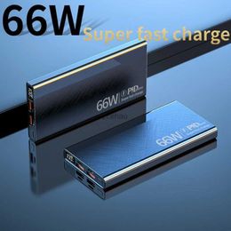 Bancos de energía para teléfonos celulares Actualización 30000mAh Banco de energía 66W Carga súper rápida para Huawei Samsung PD 20W Cargador de batería externo Powerbank