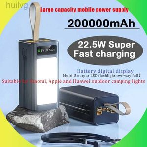Téléphone cellulaire Power Outdoor Charge Fast Charging Lamping 200000mAh Banque d'alimentation PORTable Chargeur de batterie externe pour iPhone Huawei 2443