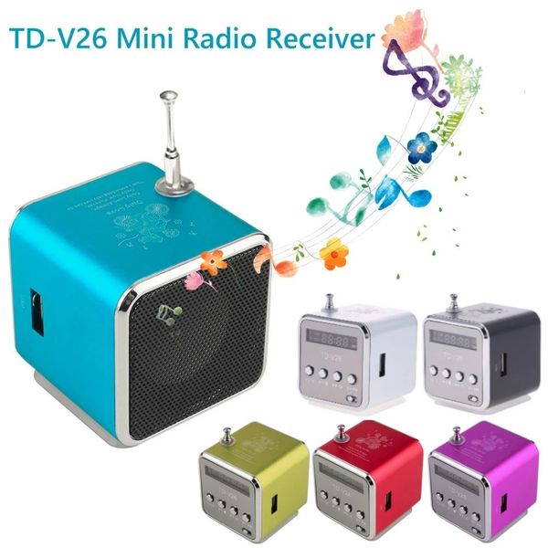 Teléfono celular S ers TD V26 Mini Digital FM Radio S er Receptor portátil con pantalla LED Reproducción inteligente Tarjeta Micro SD TF Dos canales 231030