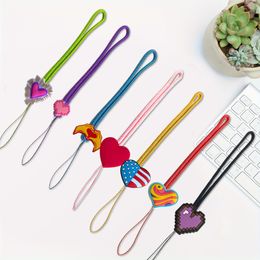 Phone portable S Love Cartoon Breded Strap Anti-Lost Charm String for Girl Cadeaux Mobile Lanyard Accessoires de bracelet