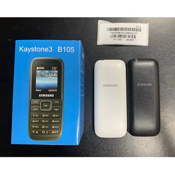 Téléphone portable Samsung SM-B105E Bluetooth GSM 2G double SIM avec boîte pour étudiant vieil homme nostalgie cadeau