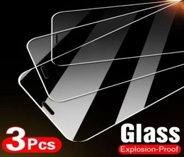 Protectores de pantalla del teléfono celular 10D 3 piezas de vidrio templado para iPhone 7 8 6 6s Plus 5S SE X XS XR 11 12 Pro Max Glass protector83180838