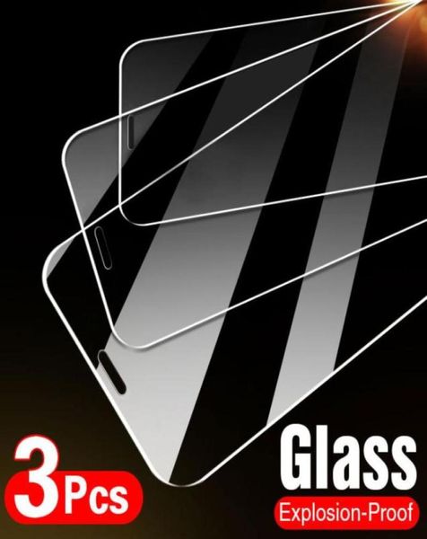 Protectores de pantalla del teléfono celular 10d 3pcs vidrio templado en el iPhone 7 8 6 6s más 5S SE X XS XR 11 12 Pro Max Protective Glass8469296