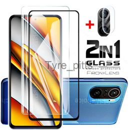 Handy-Displayschutzfolien 2in1 Glas auf Poco F3 X3 NFC Pro M3 F2 gehärtetes Glas für Xiaomi Pocophone Pocox3 Pocof3 x3NFC