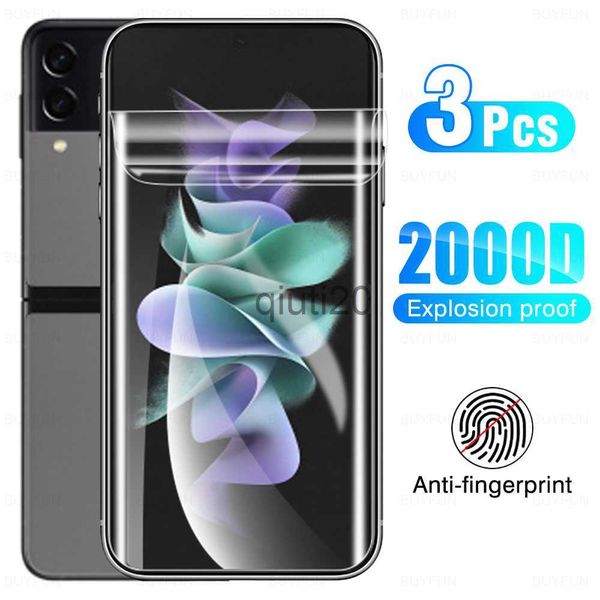 Protectores de pantalla para teléfonos móviles 3 piezas Película de hidrogel para Samsung Galaxy Z Flip3 Flip4 Flip5 Protector de pantalla No Glass ZFlip 3 Flip 4 5 ZFlip3 ZFlip4 ZFlip5 5G x0821