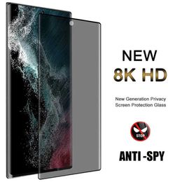 Protectores de pantalla para teléfonos móviles Protectores de pantalla de privacidad de cubierta completa curvada 3D para Vivo X90 Pro Protección antiespía para Vivo X90 Plus P230406