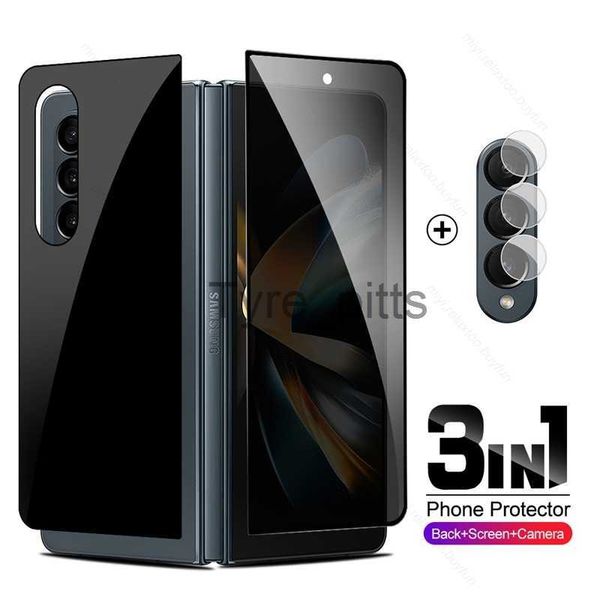 Protectores de pantalla para teléfonos móviles 3 en 1 Privacidad Frente Cámara trasera Protector de pantalla Vidrio templado para Samsung Galaxy Z Fold4 Fold3 Fold 4 3 ZFold4 ZFold3 Films x0803