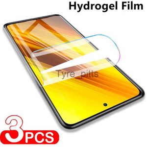 Protecteurs d'écran de téléphone portable 3 pièces film hydrogel de téléphone pour Xiaomi Poco C40 X3 X4 M4 F2 M3 Pro Nfc 4G 5G protecteur d'écran pour Xiaomi Poco F4 X3 GT F3 F1 Film x0803