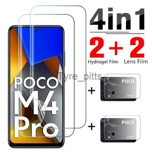 Handy-Displayschutzfolien 4in1 Hydrogel-Film für Xiaomi Poco M4 Pro 4G Displayschutzfolie für Poco X3 X4 M3 M4 Pro 5G F3 X3 NFC Kameraobjektiv-Schutzfolie x0803