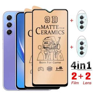 Protecteurs d'écran de téléphone portable 4IN1 Protecteur d'écran en film céramique mat pour Samsung Galaxy A34 5G A54 A53 A52 A33 A14 A13 A73 A72 A32 A22 A20 A12 A11 Film d'objectif x0821