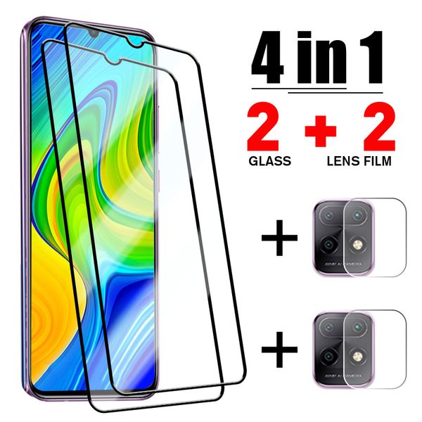 Protectores de pantalla de teléfono celular 4 en 1 de vidrio templado para Samsung A52 A50 A72 A70 A11 A12 A13 Protector de pantalla de lente de cámara para Samsung M51