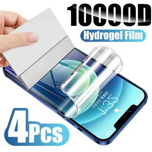 Cell Phone Screen Protectors 4Pcs Full Cover Screen Protector For Google Pixel 7 Pro Hydrogel Film Google Pixel 6 Pro 6A 5A 5 4 3 XL 4A 3A Screen Protector P230406