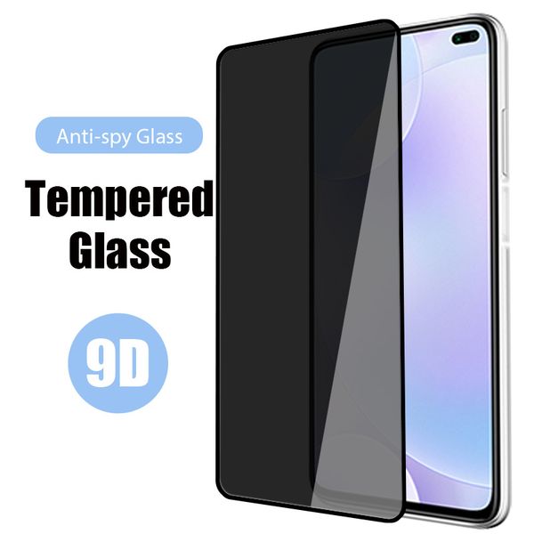 Protecteurs d'écran de téléphone portable 9H verre trempé anti-espion à couverture complète pour Xiaomi Redmi 9T 10 Max Pro 5G verre trempé de confidentialité