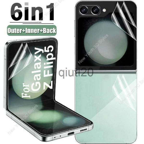 Protecteurs d'écran de téléphone portable Film hydrogel pour Samsung Galaxy Z Flip 5 5G Protecteur d'écran intérieur anti-rayures Film de protection arrière pour Samsung ZFlip5 4 x0821