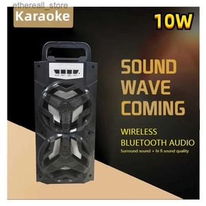 Haut-parleurs de téléphone portable 10W karaoké extérieur Portable boîte de son haut-parleur sans fil grand cinéma maison Bluetooth haut-parleurs de fête avec Microphone filaire Q231117