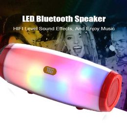 Haut-parleurs de téléphone portable Haut-parleur Bluetooth sans fil portable 10W avec flash LED dansant avec MP3 AUX USB TF FM Radio caisson de basses stéréo caixa desom boombox Q231117