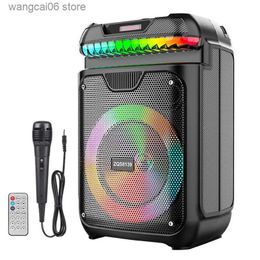 Haut-parleurs de téléphone portable 40W haute puissance Bluetooth haut-parleur boîte portable colonne stéréo Surround sans fil Subwoofer carré danse extérieure Soundbox avec MIC T231026