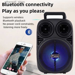 Haut-parleurs de téléphone portable Caixinha De Som Portable Party Music Center Bluetooth haut-parleur caisson de basses système de son karaoké extérieur RGB Light Boom Box Q231021