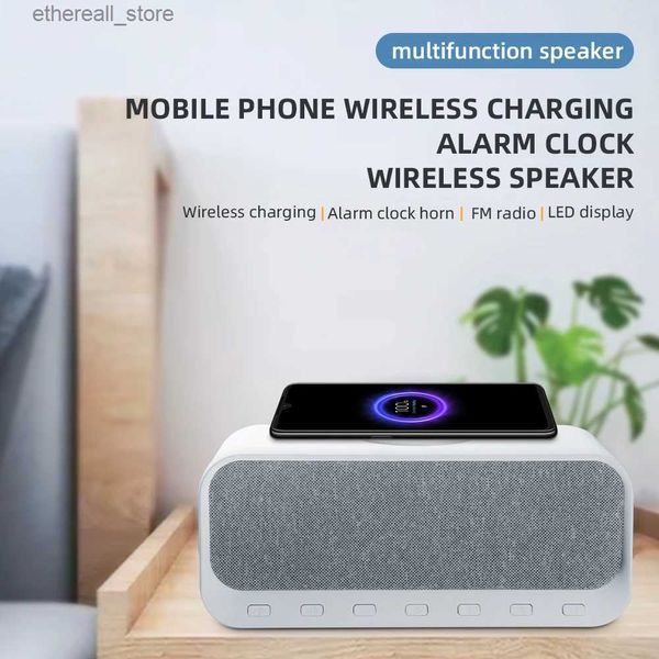 Haut-parleurs de téléphone portable Cyboris charge sans fil réveil haut-parleurs caixa de som bluetooth subwoofer système de son haute puissance boombox U disque FM Radio Q231117