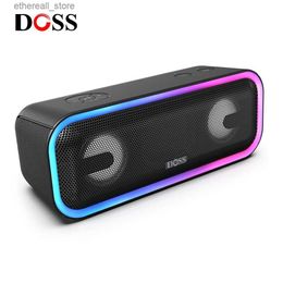 Luidsprekers voor mobiele telefoons DOSS Bluetooth-luidspreker SoundBox Pro+ Draadloos koppelen Muziekklankkast 24 W Stereogeluid Pittige bas Meerdere kleuren Lichten Luidsprekers Q231117