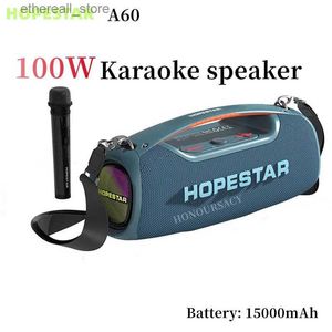 Haut-parleurs de téléphone portable Hopestar A60 100W karaoké Bluetooth haut-parleur haute puissance extérieure Portable sans fil colonne centre de musique caisson de basses Super Base Audio Q231117