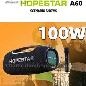 Alto-falantes para celular Hopestar A60 alto-falante Bluetooth caixa de som bluetooth subwoofer portátil IPX6 à prova d'água 100W de alta potência Bass Boomb home theater Q231117