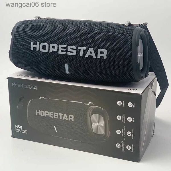 Altavoces para teléfonos móviles HOPESTAR H50 Bluetooth audio altavoz inalámbrico portátil al aire libre subwoofer impermeable HIFI sistema de sonido envolvente TWS serie FM rad T231026