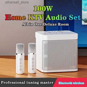 Altavoces para teléfonos celulares KD-203 100W Pico de alta potencia Karaoke portátil Altavoces Bluetooth Micrófono inalámbrico Traje Equipo de canto externo inteligente Q231117