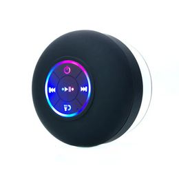 Luidsprekers voor mobiele telefoons Mini-kleurlicht IPX4 waterdicht badkamer Bluetooth-luidspreker grote zuignap in auto draagbare audio met ondersteuning voor oproepreactie 231206