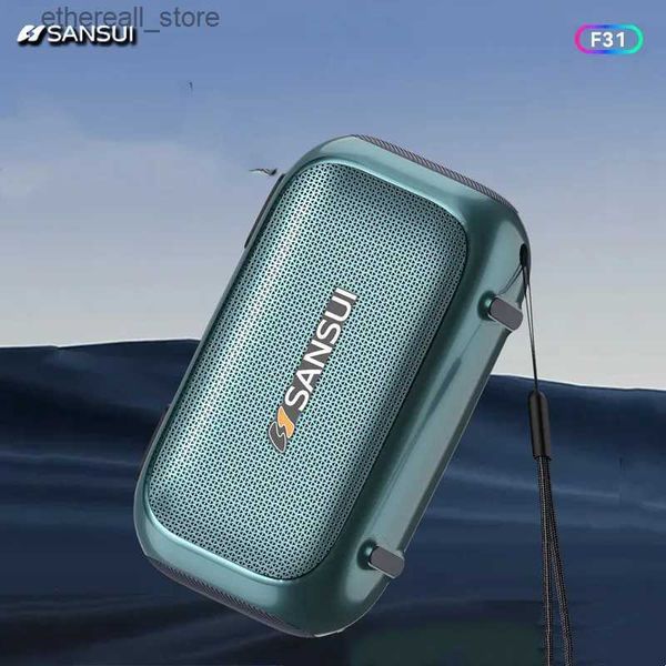 Haut-parleurs de téléphone portable Mini radio FM portable extérieure basse lourde Bluetooth haut-parleur enregistreur avec affichage LED mains libres sans fil TF USB lecteur de musique MP3 Q231117