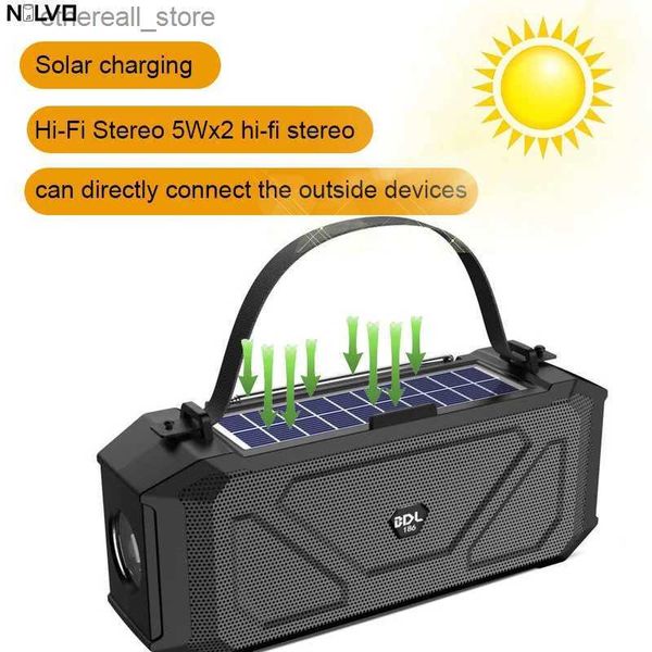 Altavoces para teléfonos celulares Linterna de emergencia al aire libre Carga solar Bluetooth 5.0 Altavoz Dual HiFi Estéreo Barra de sonido inalámbrica Caja de altavoz portátil Q231117