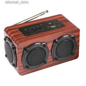 Haut-parleurs de téléphone portable S409 Caisson de basses multifonctionnel extérieur Radio Double corne en bois sans fil Bluetooth haut-parleur boîte vocale Surround Sound Q231021