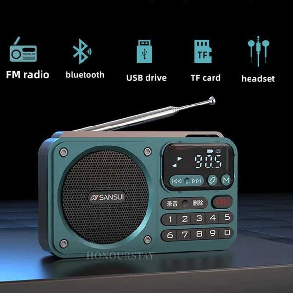 Altavoces para teléfonos móviles SanSui F22 Radio Altavoz inalámbrico Bluetooth Altavoz portátil con tarjeta HiFi Altavoz multimedia digital para música Camping al aire libre Q231117