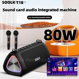 Luidsprekers voor mobiele telefoons SODLK T18 Phantom 80 W Krachtige karaokemachine voor buiten Draagbare draadloze Bluetooth-luidsprekers 10000 mAh batterij Lange batterijduur Q231117