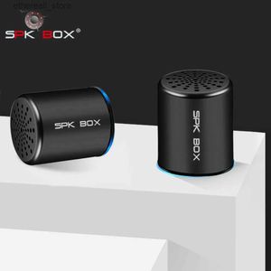 Haut-parleurs de téléphone portable SPK BOX 2 Packs TWS Système Sans Fil Bluetooth Haut-Parleur En Métal Portable Mini Stéréo Haut-Parleur MP3 Musique Jouer Microphone 3W Q231021