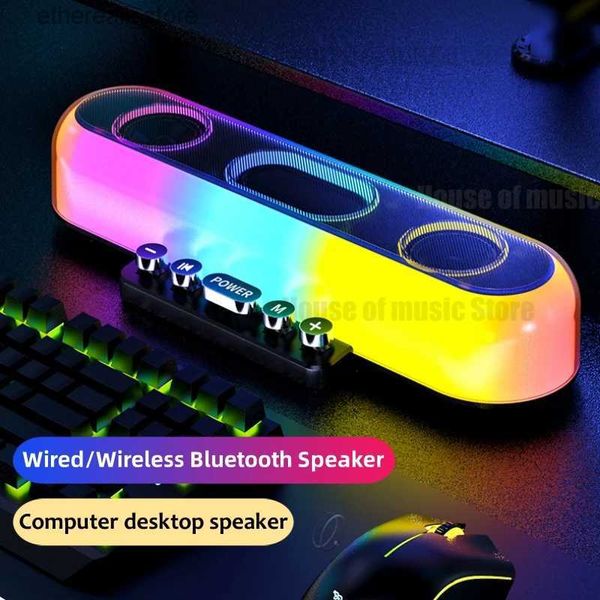 Altavoces para teléfonos móviles Altavoces multimedia con cable/inalámbricos Cristal Iluminación deslumbrante Altavoces Bluetooth Subwoofers Dj Karaoke Caja de sonido con micrófono Q231117