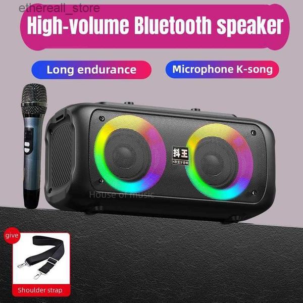 Haut-parleurs de téléphone portable Sans fil Bluetooth Audio extérieur Portable 120W crête haute puissance caisson de basses haut-parleurs de karaoké à domicile avec Microphone longue durée de vie de la batterie Q231117