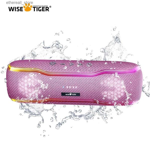 Haut-parleurs de téléphone portable WISETIGER Haut-parleur Bluetooth portable IPX7 Étanche 25W Subwoofer Haut-parleur TWS Surround Sound Box pour l'extérieur (rose) Q231021