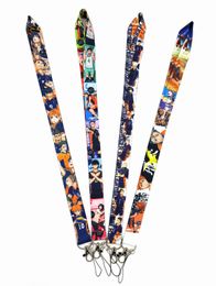 Mobiele telefoonbanden charmes 100 stcs Japan haikyuu cartoon sleutels mobiel lanyard id badge houder nek touw sleutelhanger voor jongensmeisje groothandel feest goede cadeaus 2022 #018