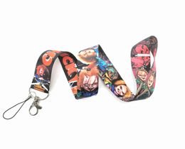 Mobiele telefoonbanden charms 10 stcs cartoon chucky riem sleutels mobiele lanyard id badge houder touw anime sleutelhanger voor jongensmeisje groothandel #52